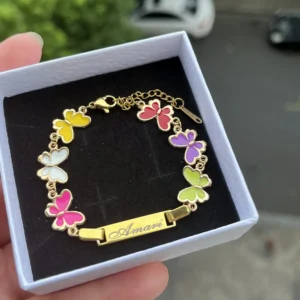 Custom Butterfly Name Bracelet
